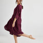 Stella linen dress. Wine
