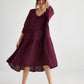 Stella linen dress. Wine
