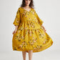 Stella floral linen dress. Sunflower