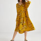 Stella floral linen dress. Sunflower