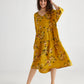 Stella floral linen dress. Sunflower