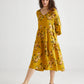 Stella floral linen dress. Sunflower