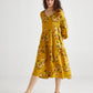 Stella floral linen dress. Sunflower