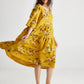 Stella floral linen dress. Sunflower