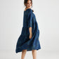 Stella Linen floral dress. Midnight Blue Rose
