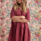Stella Linen Dress. Cranberry
