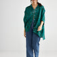 Teddie Linen shirt. Peacock green floral
