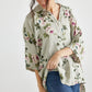 Teddie floral linen shirt. Natural
