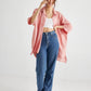 Teddie Linen shirt. Coral pink.