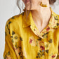 Teddie Linen Shirt. Sunflower Floral