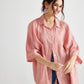 Teddie Linen shirt. Coral pink.