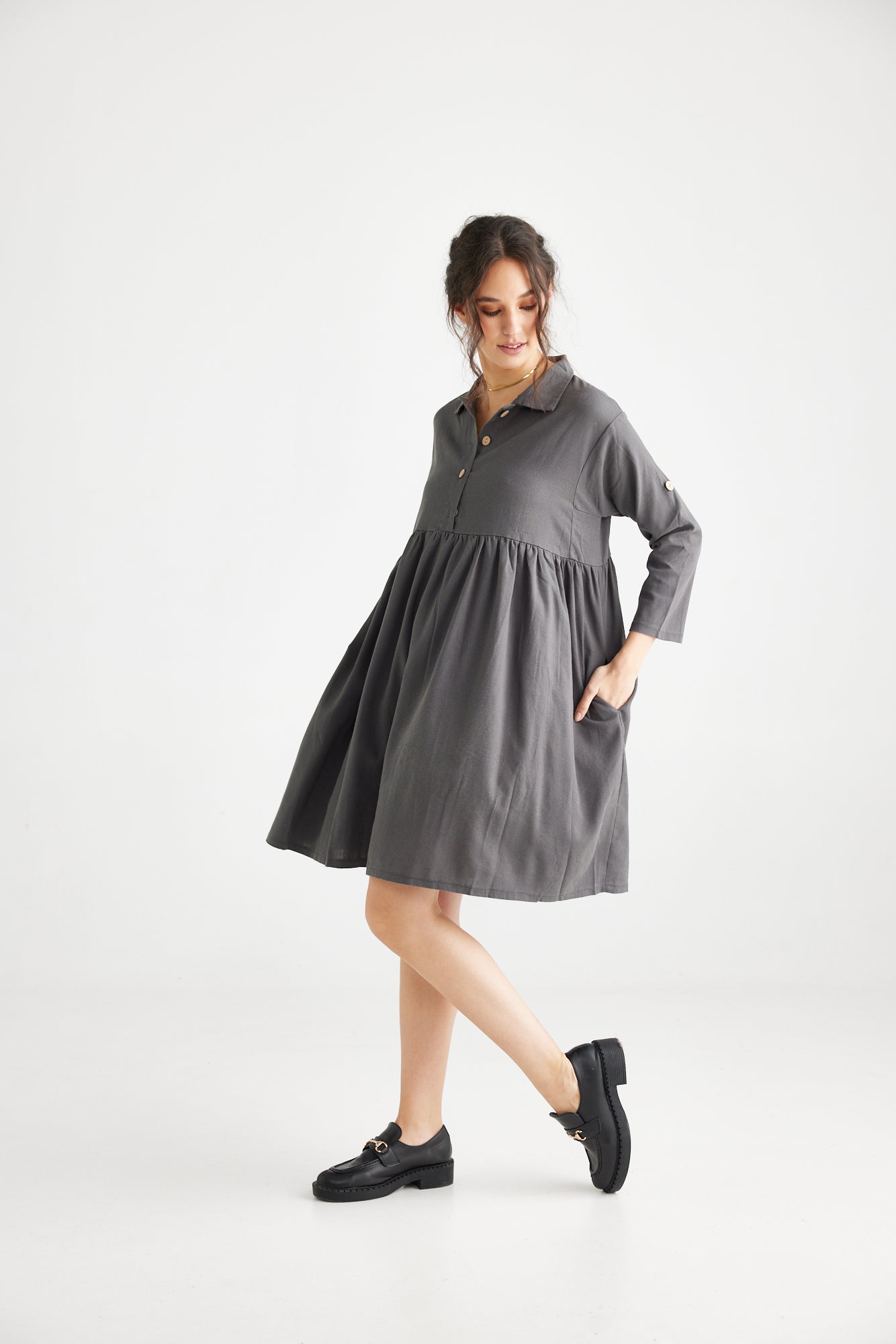 Trelise dress. Charcoal