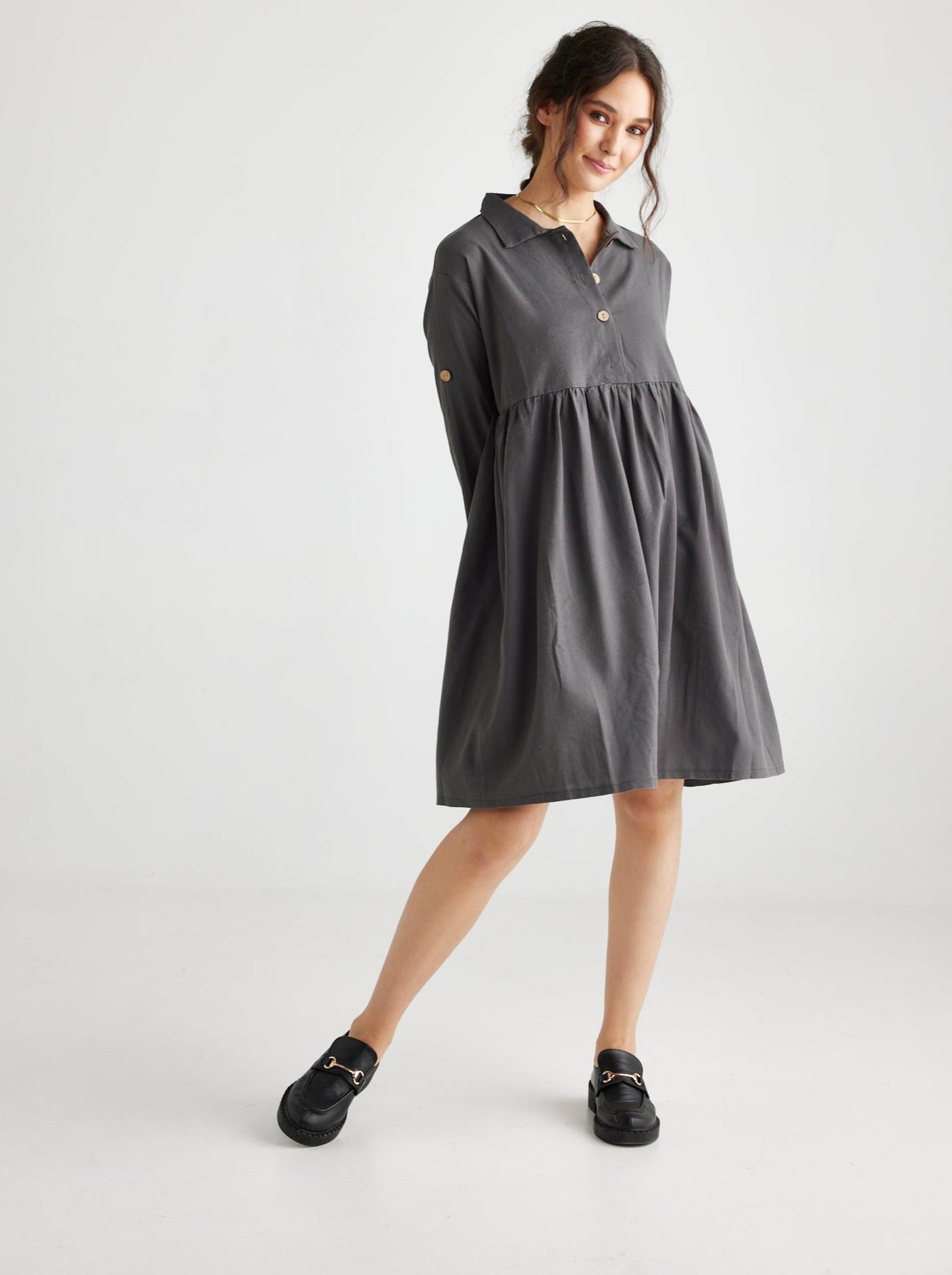 Trelise dress. Charcoal