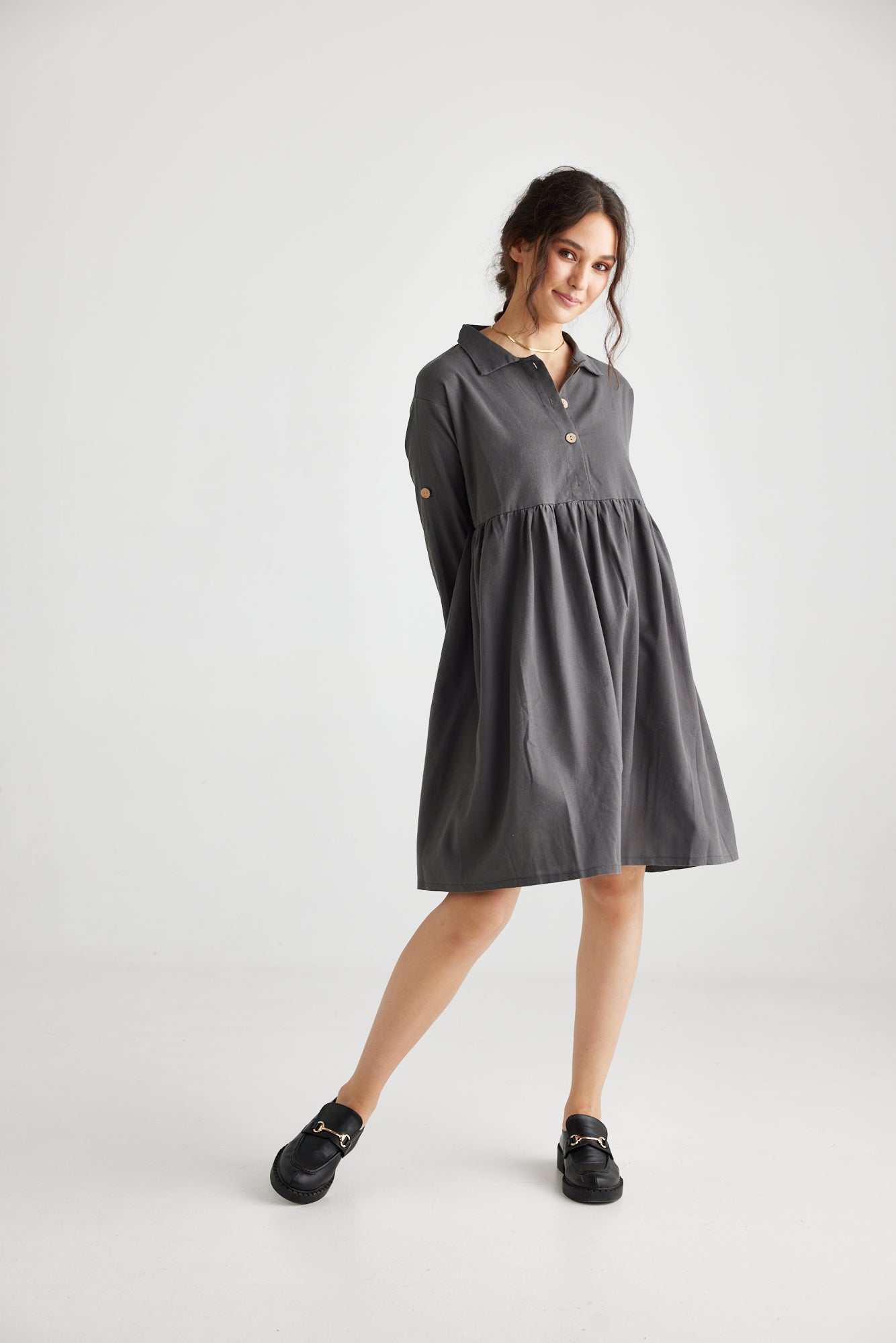 Trelise dress. Charcoal