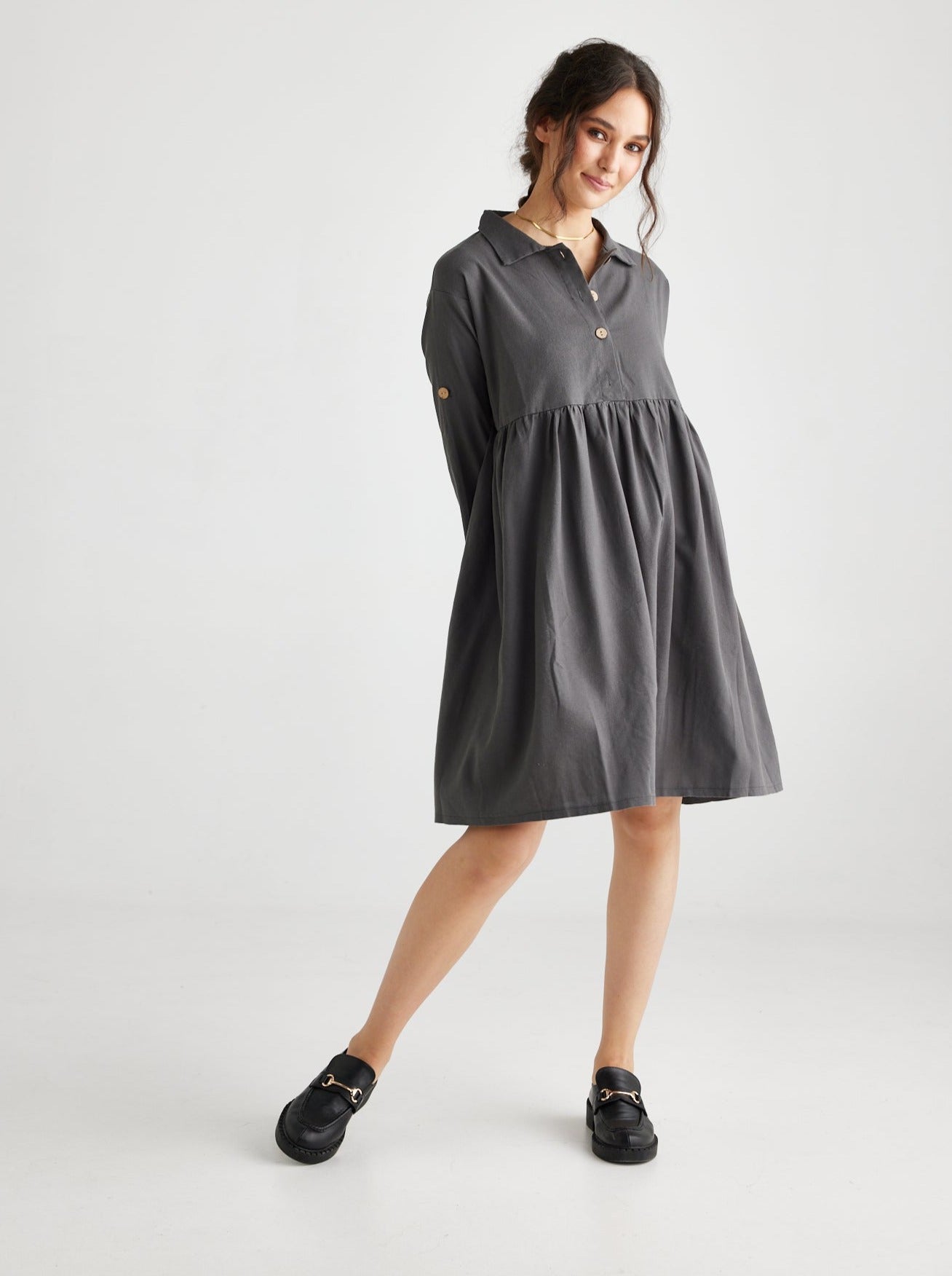 Trelise dress. Charcoal