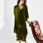 Florentine Velvet Coatdress. Moss