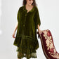 Florentine Velvet Coatdress. Moss