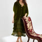 Florentine Velvet Coatdress. Moss
