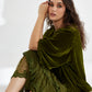 Florentine Velvet Coatdress. Moss