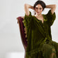 Florentine Velvet Coatdress. Moss