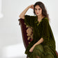 Florentine Velvet Coatdress. Moss