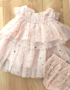 Twinkle Twinkle Little Star Baby dress. Ivory tulle.