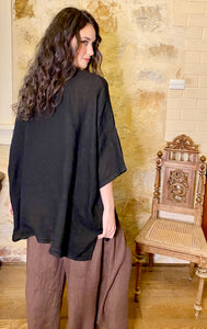 Teddie linen shirt.  Black