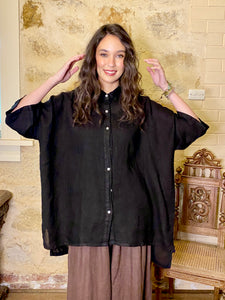 Teddie linen shirt.  Black