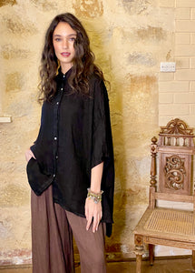 Teddie linen shirt.  Black