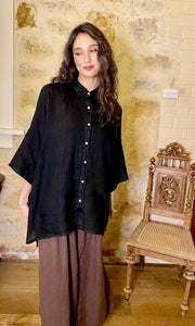 Teddie linen shirt.  Black