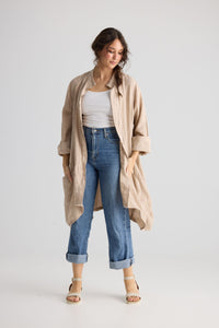 Harper Lee Linen jacket. Ballerina Pink