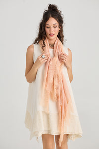 Midsummer`s Dream scarf.  Peach Rose