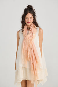 Midsummer`s Dream scarf.  Peach Rose