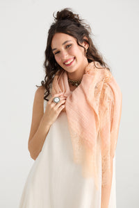Midsummer`s Dream scarf.  Peach Rose
