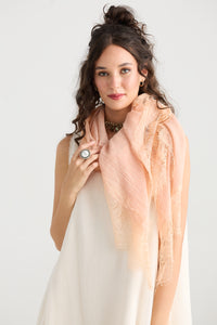 Midsummer`s Dream scarf.  Peach Rose