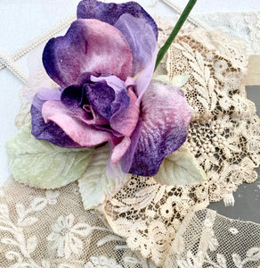 Millinery velvet & Organza rose. Lilac & Purple
