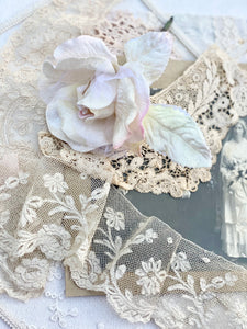 Millinery Velvet & Organza rose. Cream