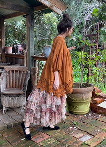 French lace smock. Russet