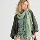 Midsummer`s Dream Cotton and lace scarf. Pastel green