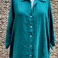 Teddie Linen shirt. Peacock Green