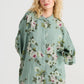 Teddie Floral linen shirt. Sage Green