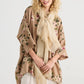 Midsummer`s Dream cotton and lace scarf. Oatmilk