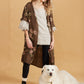 Abigail floral linen  coatdress.  Chocolate