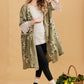 Abigail Floral Linen coatdress . Olive