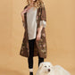 Abigail floral linen  coatdress.  Chocolate