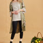 Abigail Floral Linen coatdress . Olive