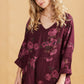 Amelia floral linen dress. Bordeaux