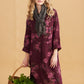 Amelia floral linen dress. Bordeaux