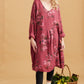 Amelia floral linen dress. Cranberry Rose
