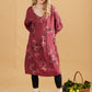 Amelia floral linen dress. Cranberry Rose